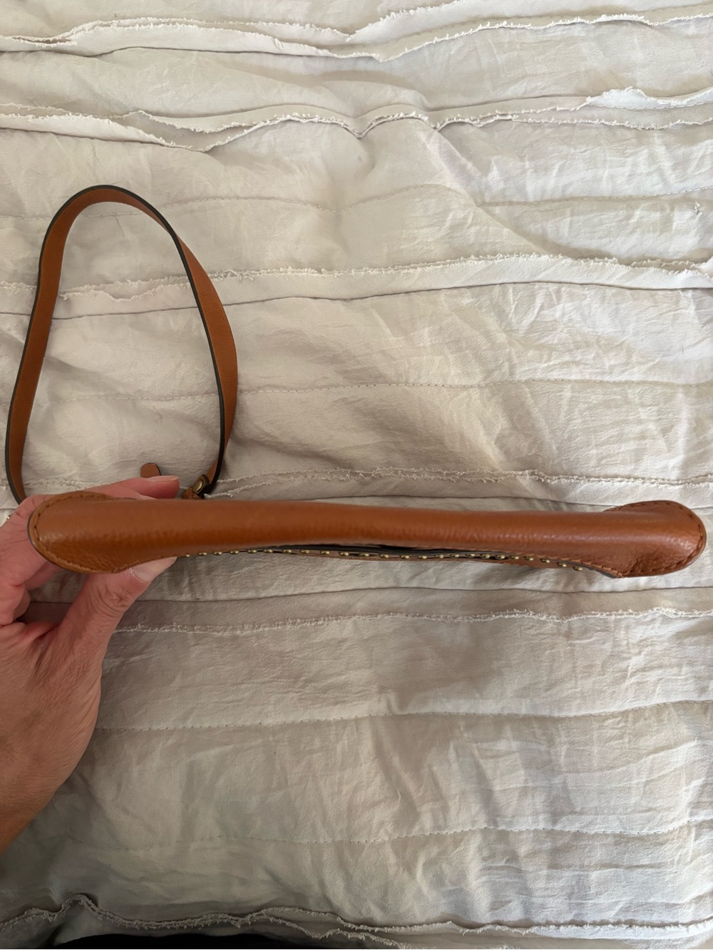 Michael Kors Brown Leather Wristlet Clutch with Stud Accents - Picture 4 of 4